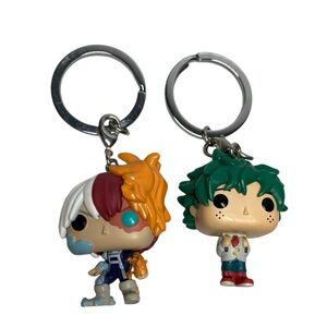 Lot - 2 My Hero Academia Funko Mini Keychains Deku Izuku Todoroki 2020 NO Boxes